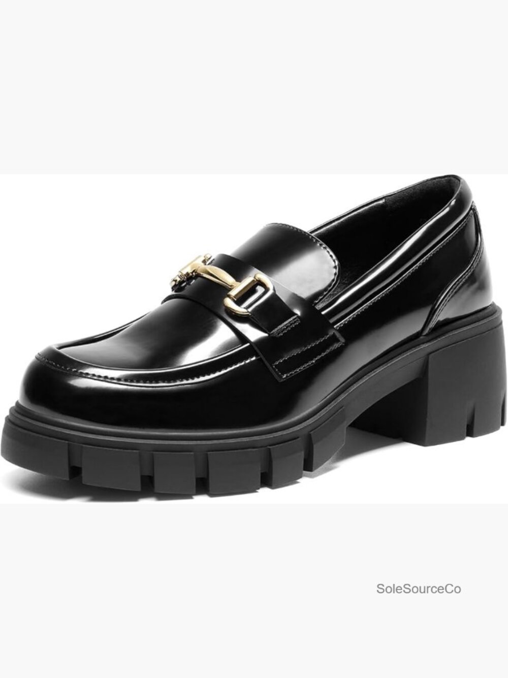 Women's Platform Chunky Loafers with Horsebit Detail